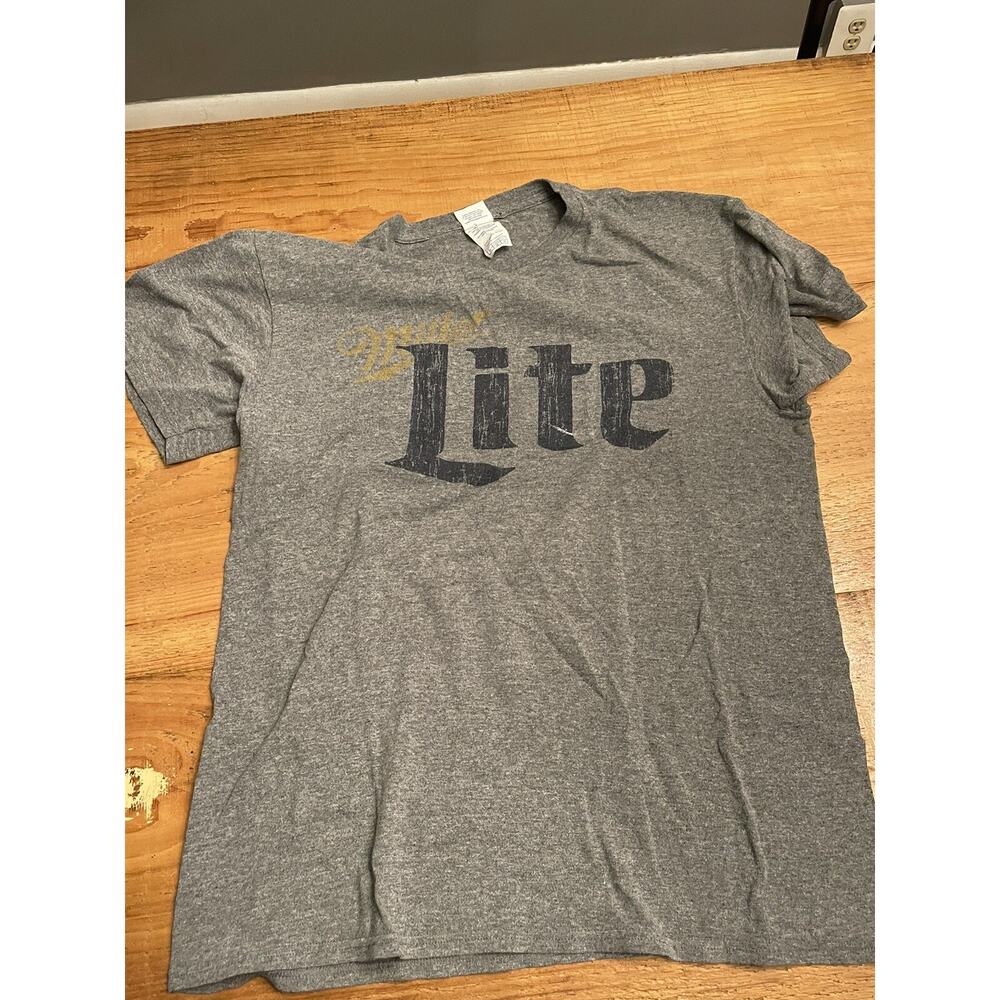 Men T Shirt LShort Sleeve Gray Miller Lite